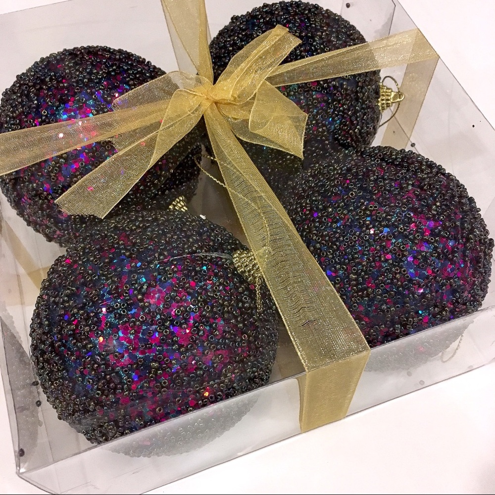 Renaissance 2000 Purple & Blue Ball Ornament Set